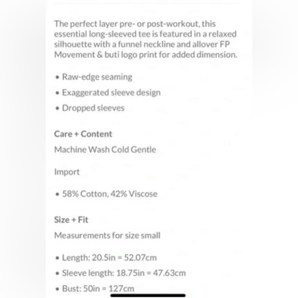 NWOT Free People Movement XS Wild Side Logo Sweatshirt Top Buti Print - Picture 5 of 5